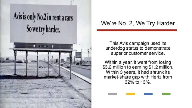 Image of old vintage Avis Unique Selling Proposition that really helped grow their business.