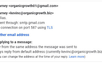 Image shows Send mail as configuration within Gmail