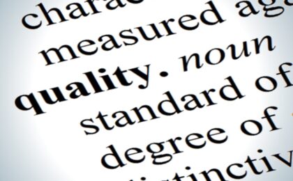 Image of text from a dictionary showing the definition of the word "quality"