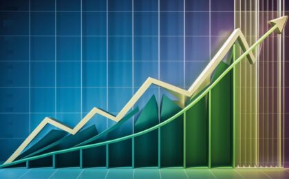 The AI generated image shows a graph where the Y axis goes from 0 to 100 and the X axis is over time. The graph trends up and to the right. The image was created for a blog posts titled "What Domain Authority is good?".