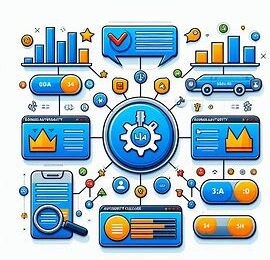 This AI generated image accompanies a blog post titled "What is another name for Domain Authority?" which provides brief descriptions of domain authority (Moz), domain rating (Ahrefs), authority score (SEMrush), and trust flow (Majestic).